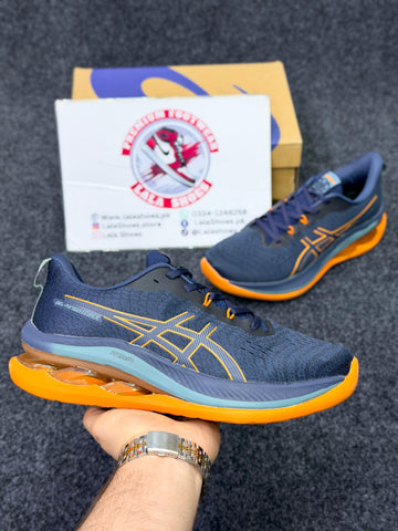 ASICS Style Gel Cushion Running Shoes – Blue & Orange  Comfort Sneakers for Men