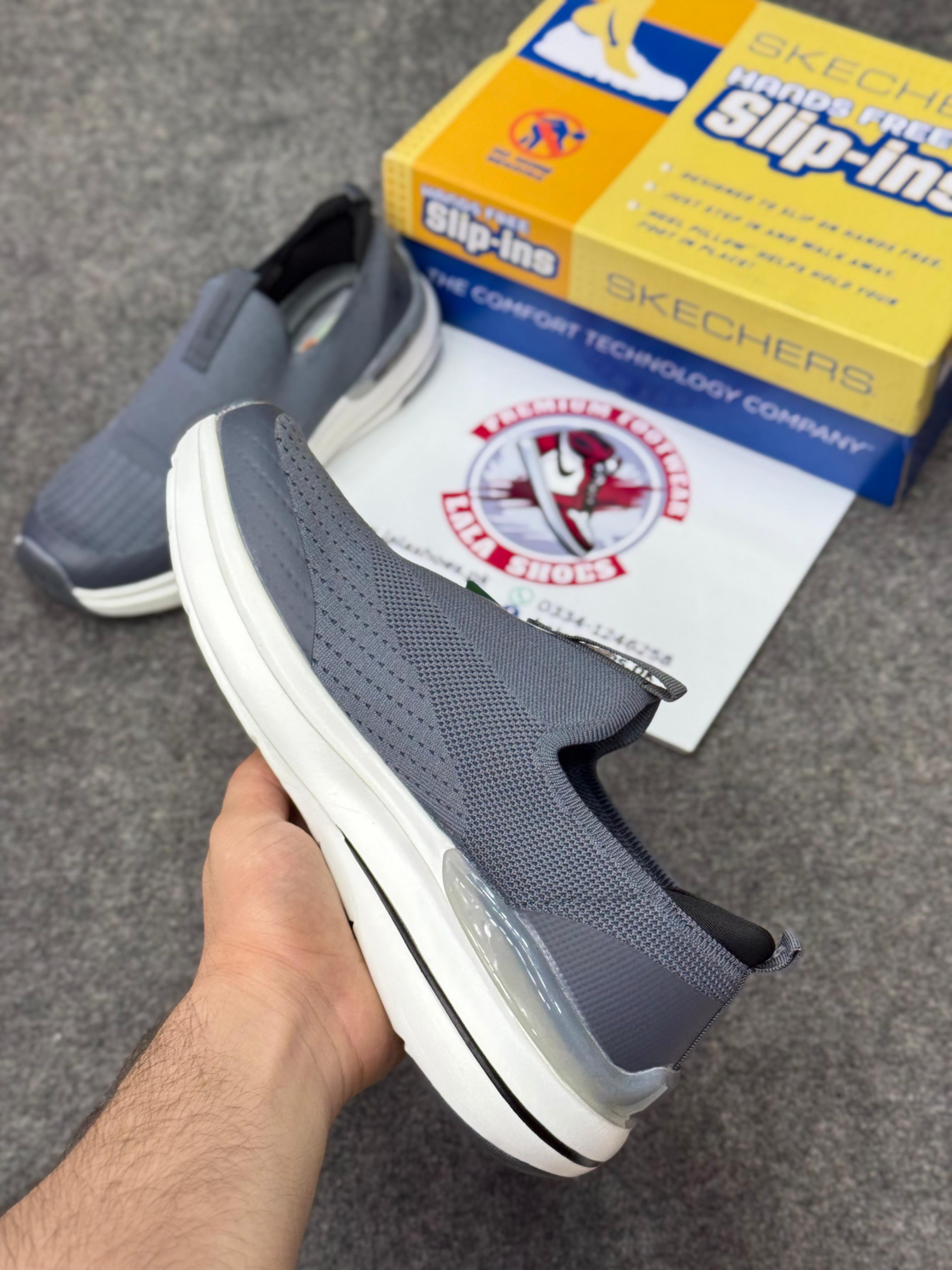 Skechers Slip-ins: Max Cushioning Hyper Burst 84579 grey white, Air-Cooled Memory Foam