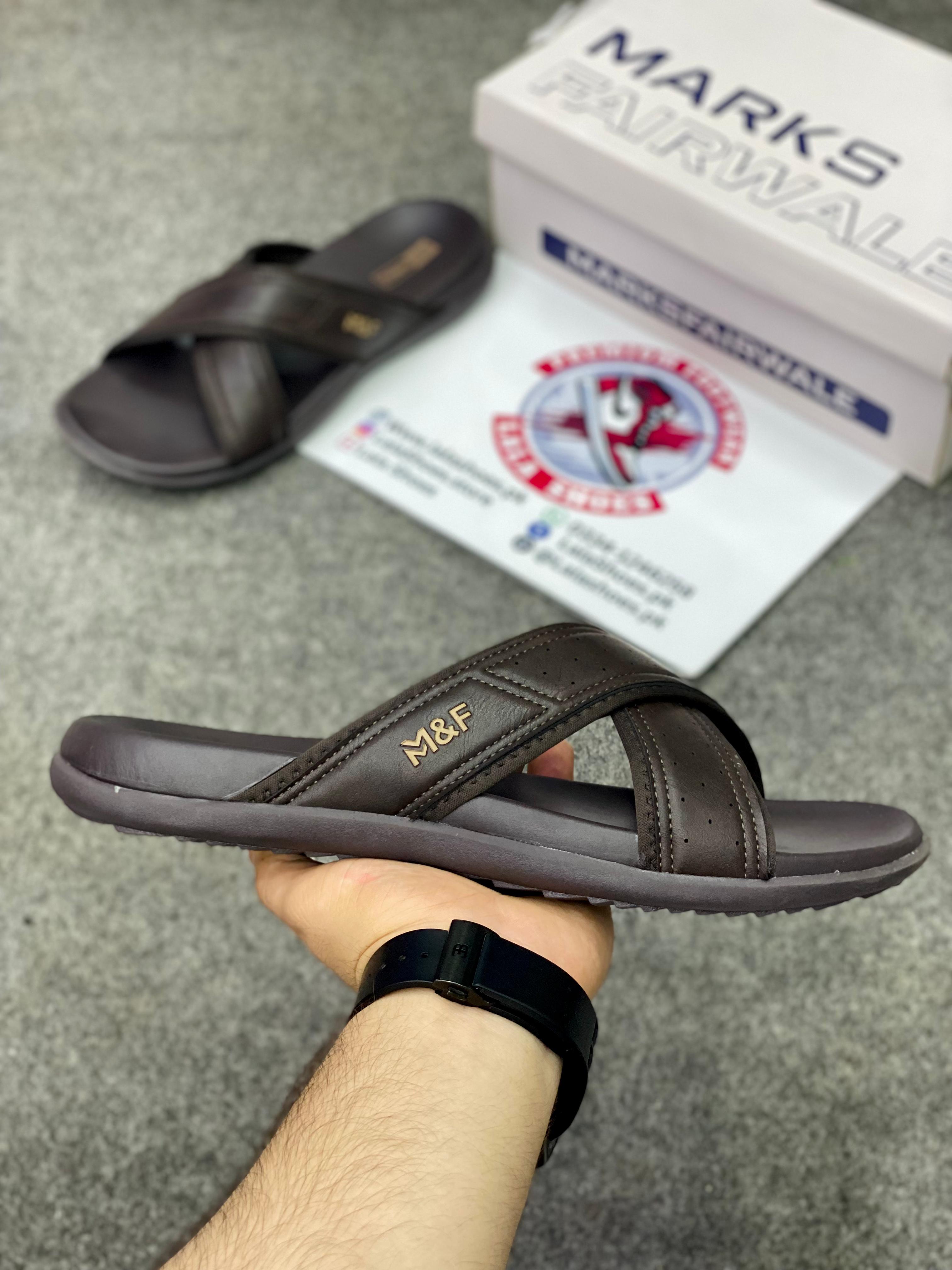 Marks 003 Leather Slides, Premium Lifestyle slides