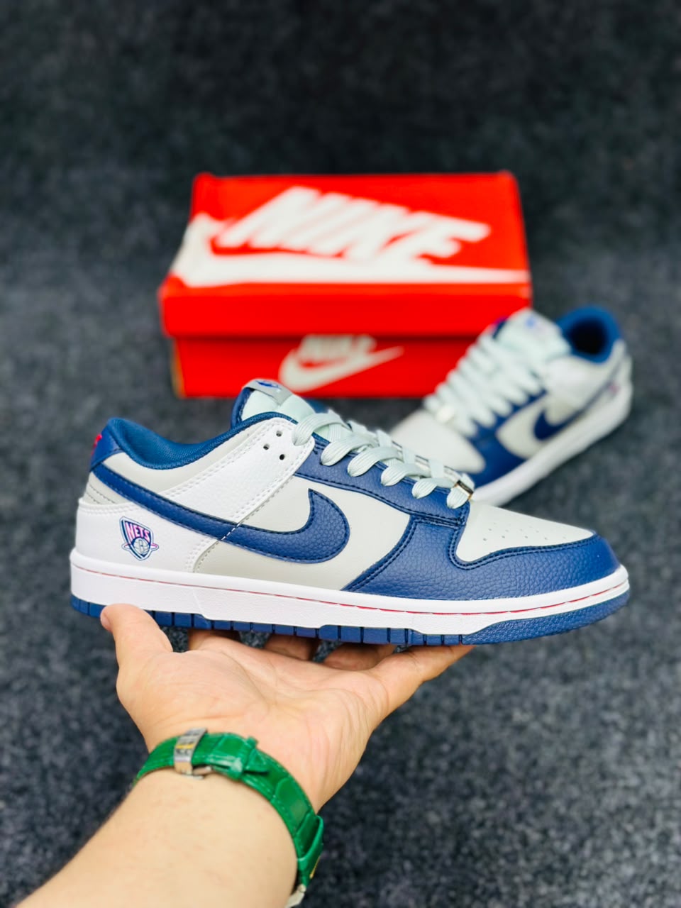 *Nike Dunk Low "Brooklyn Nets" - White / Wolf Grey / Game Royal*