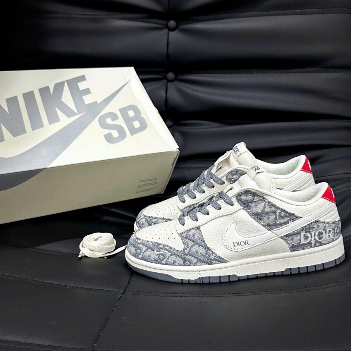Nike sb dunks dior grey white