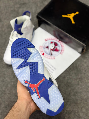 Air Jordan 6 white navy blue
