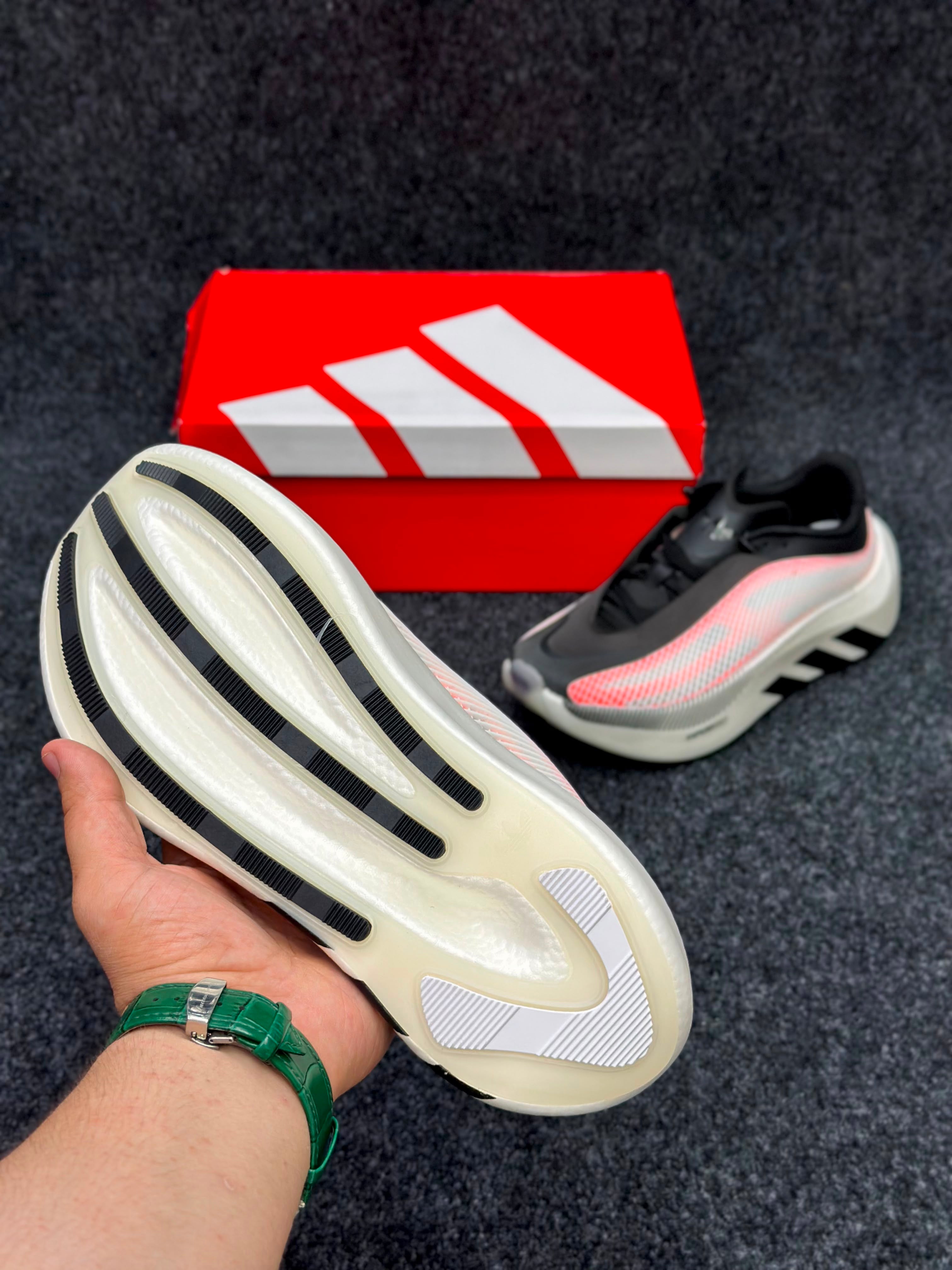 adidas Hyperboost Edge Running Shoes.....White / Solar Red / Black