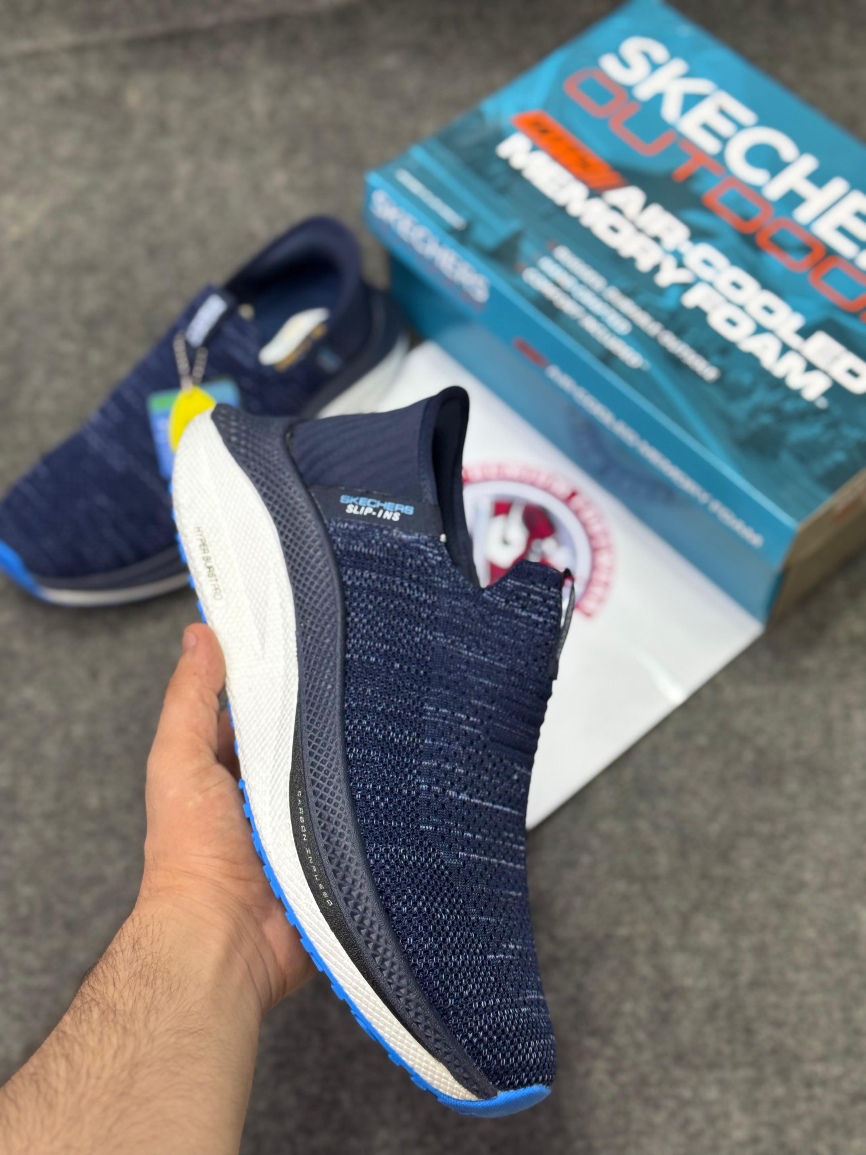 Skechers Slip-ins: Max Cushioning Hyper Burst Pro Grey Lightweight, Air-Cooled Memory Foam