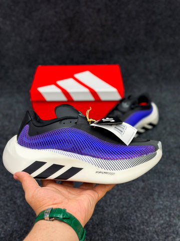 adidas Hyperboost Edge Running Shoes.Black / Royal Blue / Off White