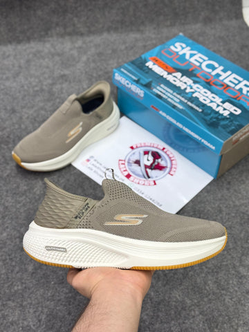 Skechers Slip-ins: Max Cushioning Hyper Burst khaki beige Comfort & Air-Cooled Cushioning | Best Walking