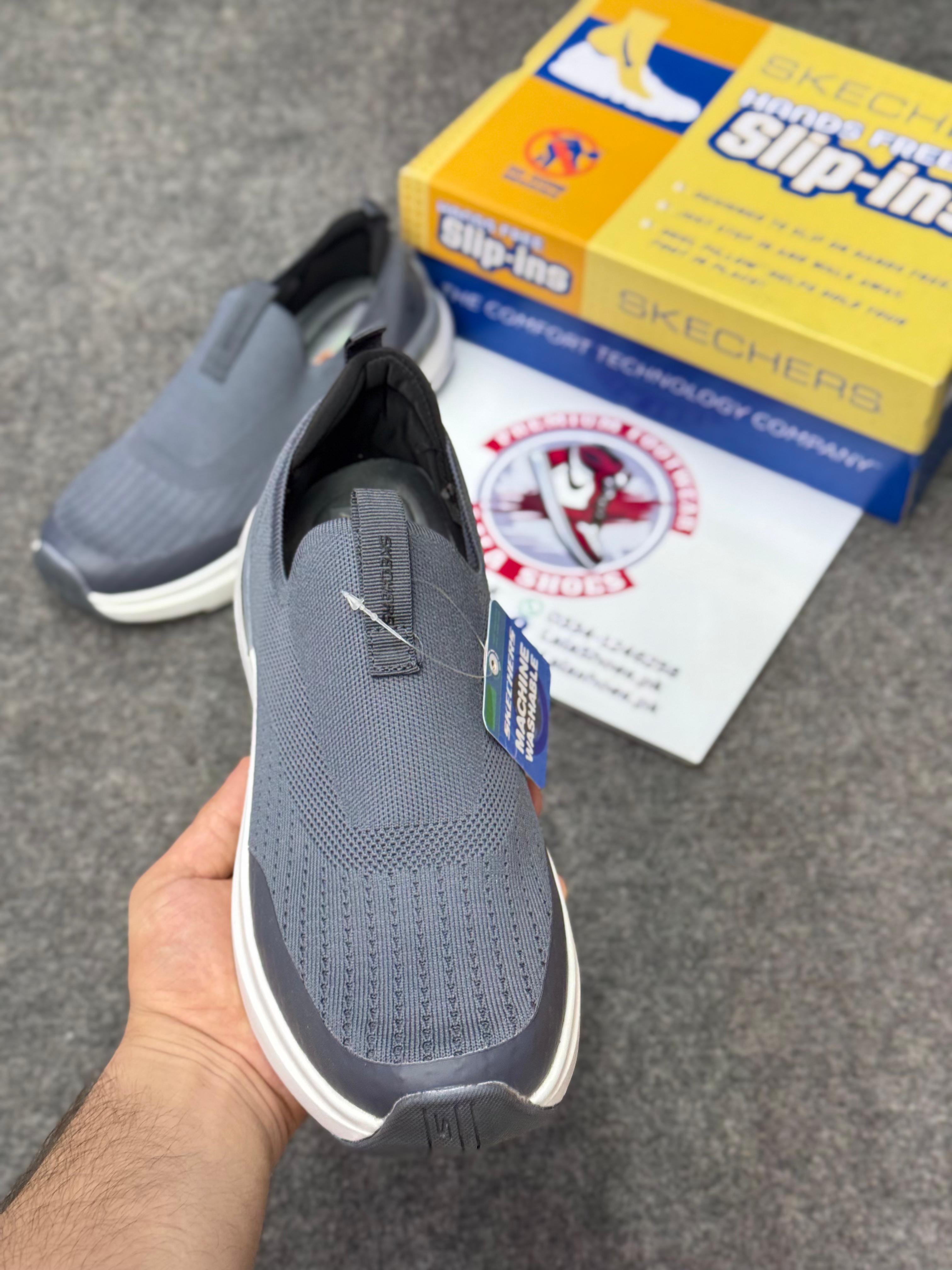 Skechers Slip-ins: Max Cushioning Hyper Burst 84579 grey white, Air-Cooled Memory Foam