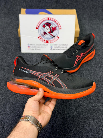 ASICS Style Gel Cushion Running Shoes – Black & Orange Comfort Sneakers for Men