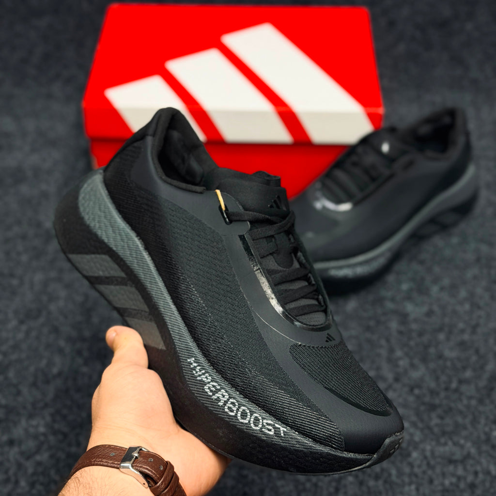 HYPERBOOST EDGE Running Shoes..Color: Triple Black / Dark Grey