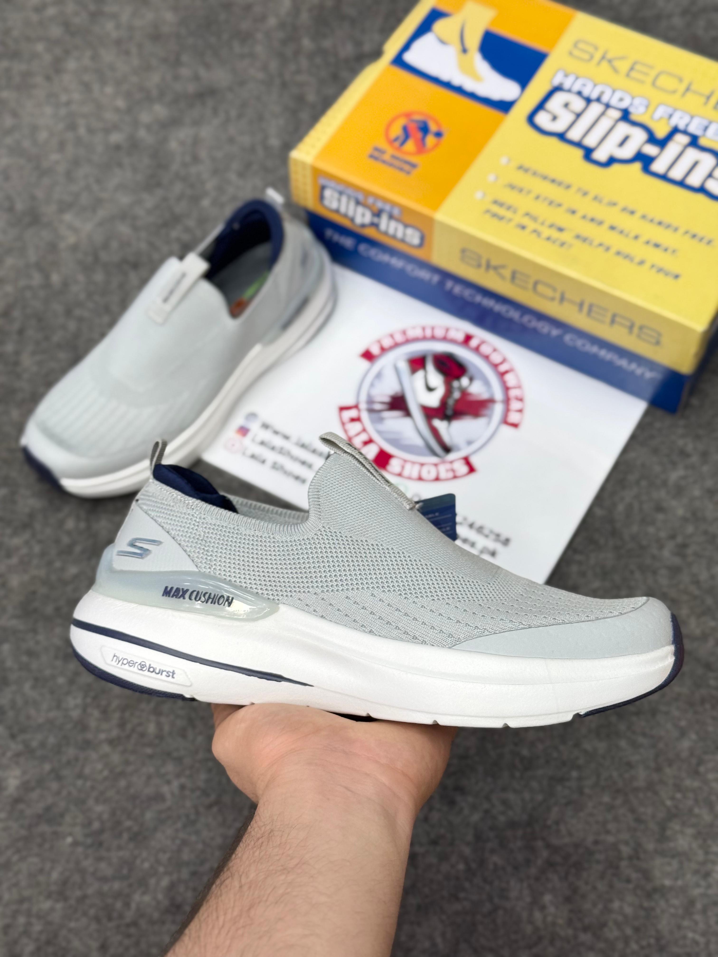 Skechers Slip-ins: Max Cushioning Hyper Burst light grey, Air-Cooled Memory Foam