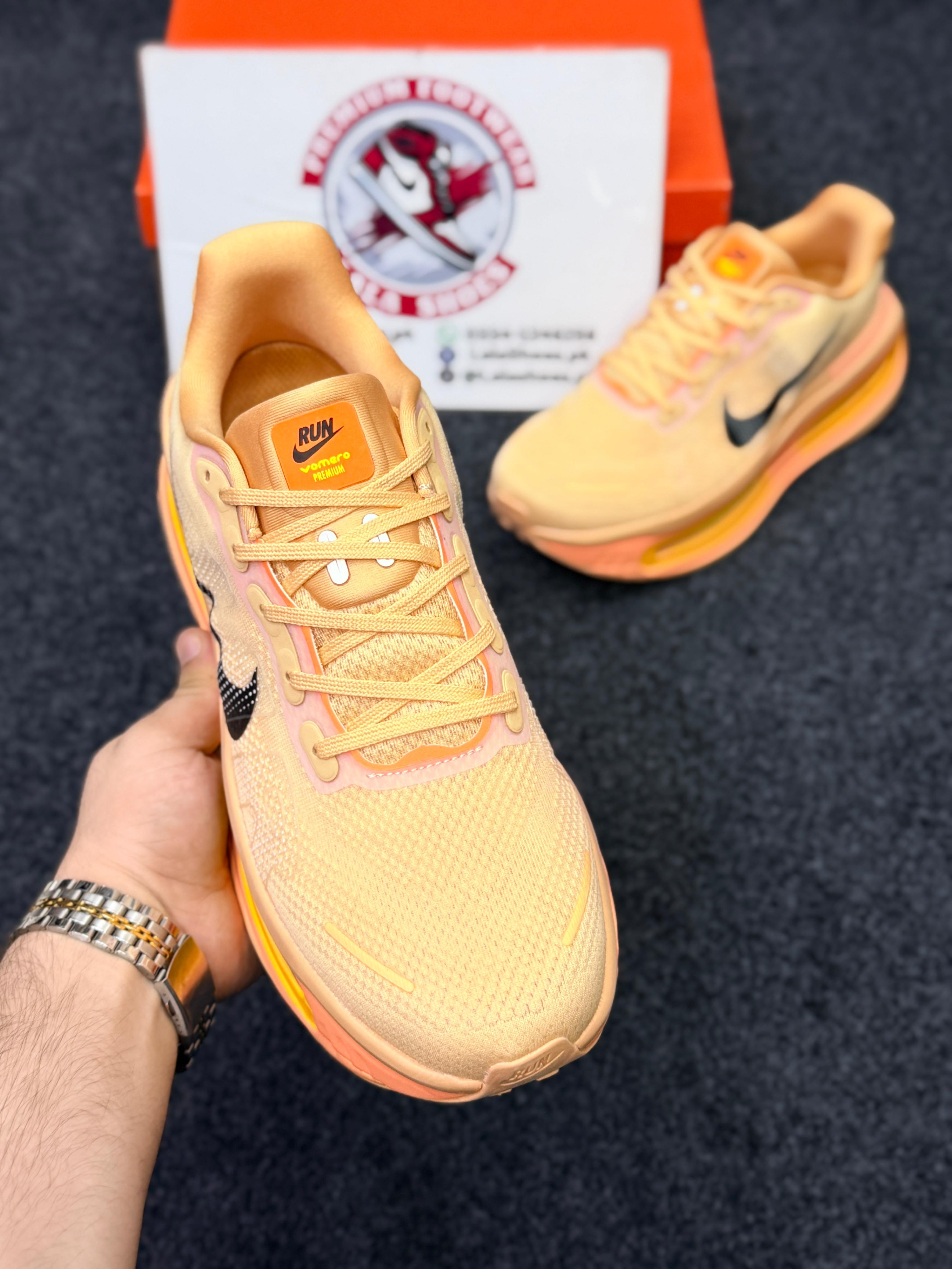 Nike Air Zoom Cushion Running Shoes – Orange Yellow Neon
