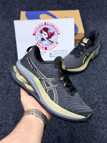 ASICS Style Gel Cushion Running  Shoes – Black & Gold Comfort Sneakers for Men