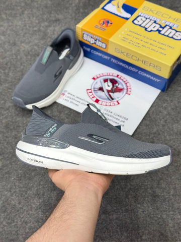 Skechers Slip-ins: Max Cushioning Hyper Burst Grey white, Air-Cooled Memory Foam