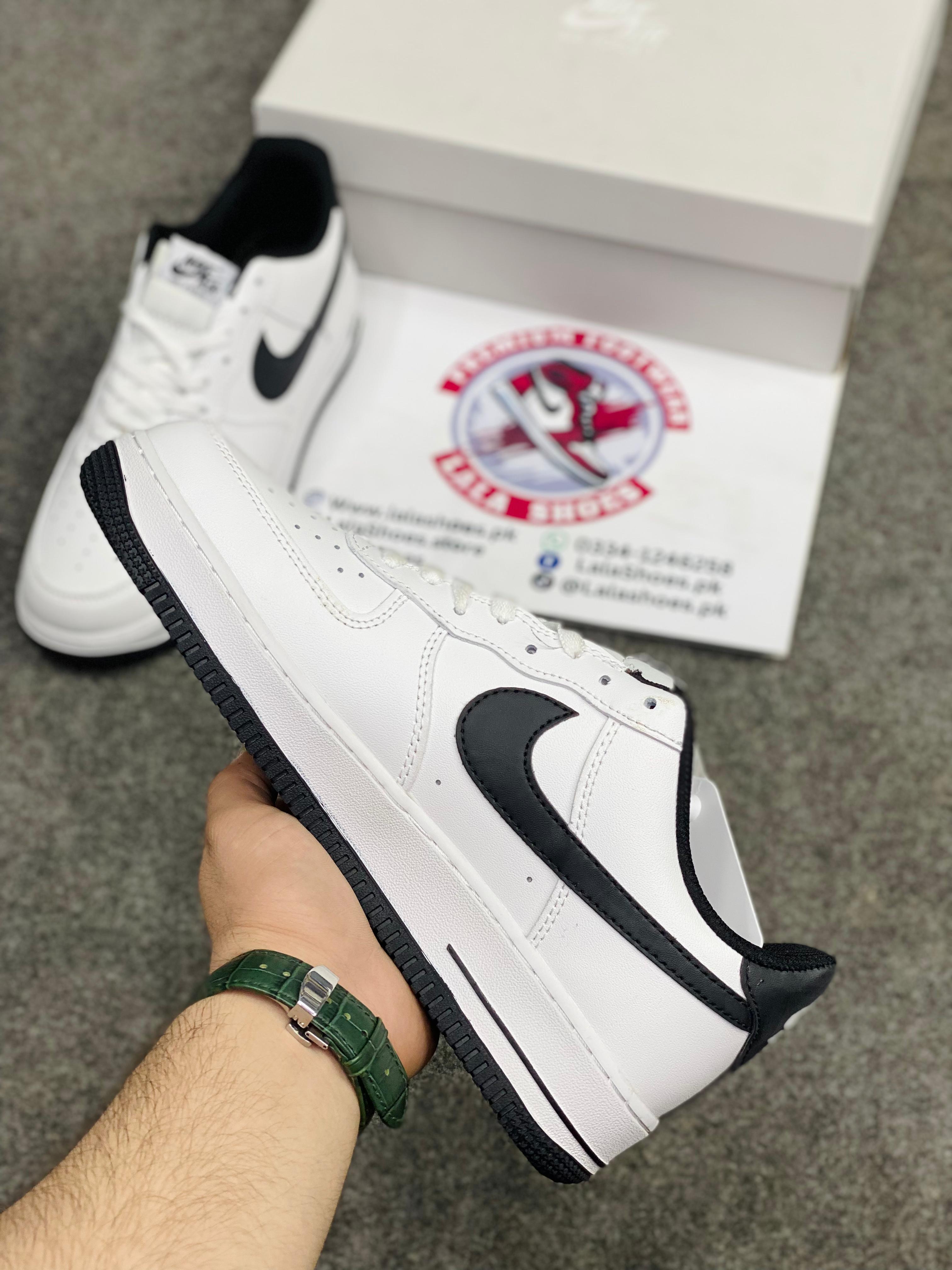 "Nike" Air Force White with Black Sole