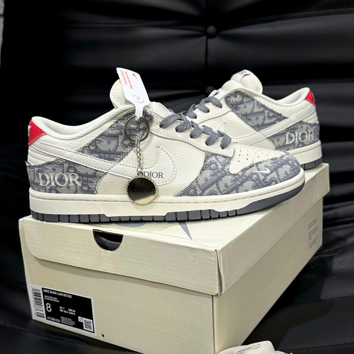 Nike sb dunks dior grey white