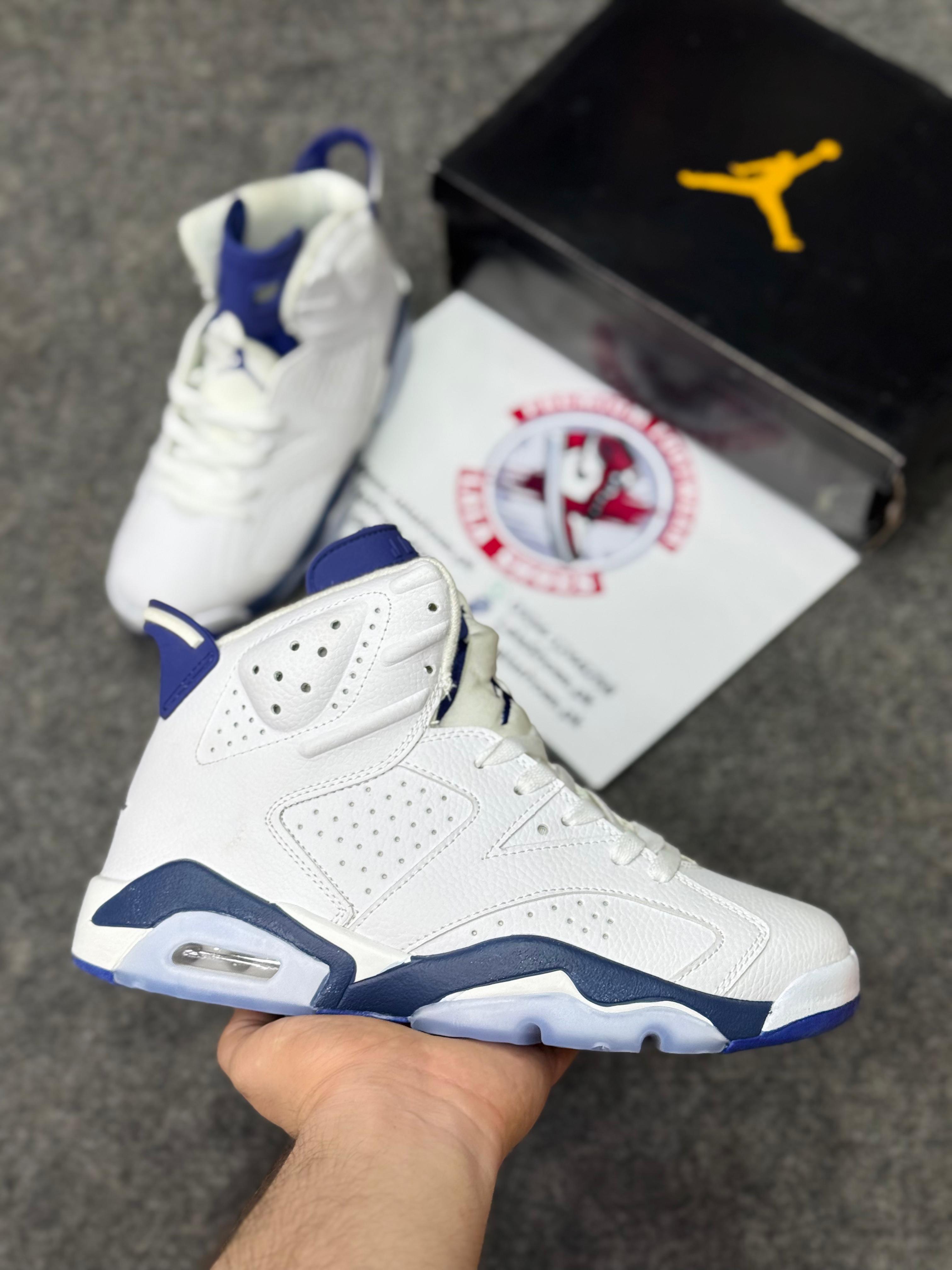 Air Jordan 6 white navy blue