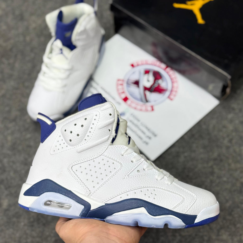 Air Jordan 6 white navy blue