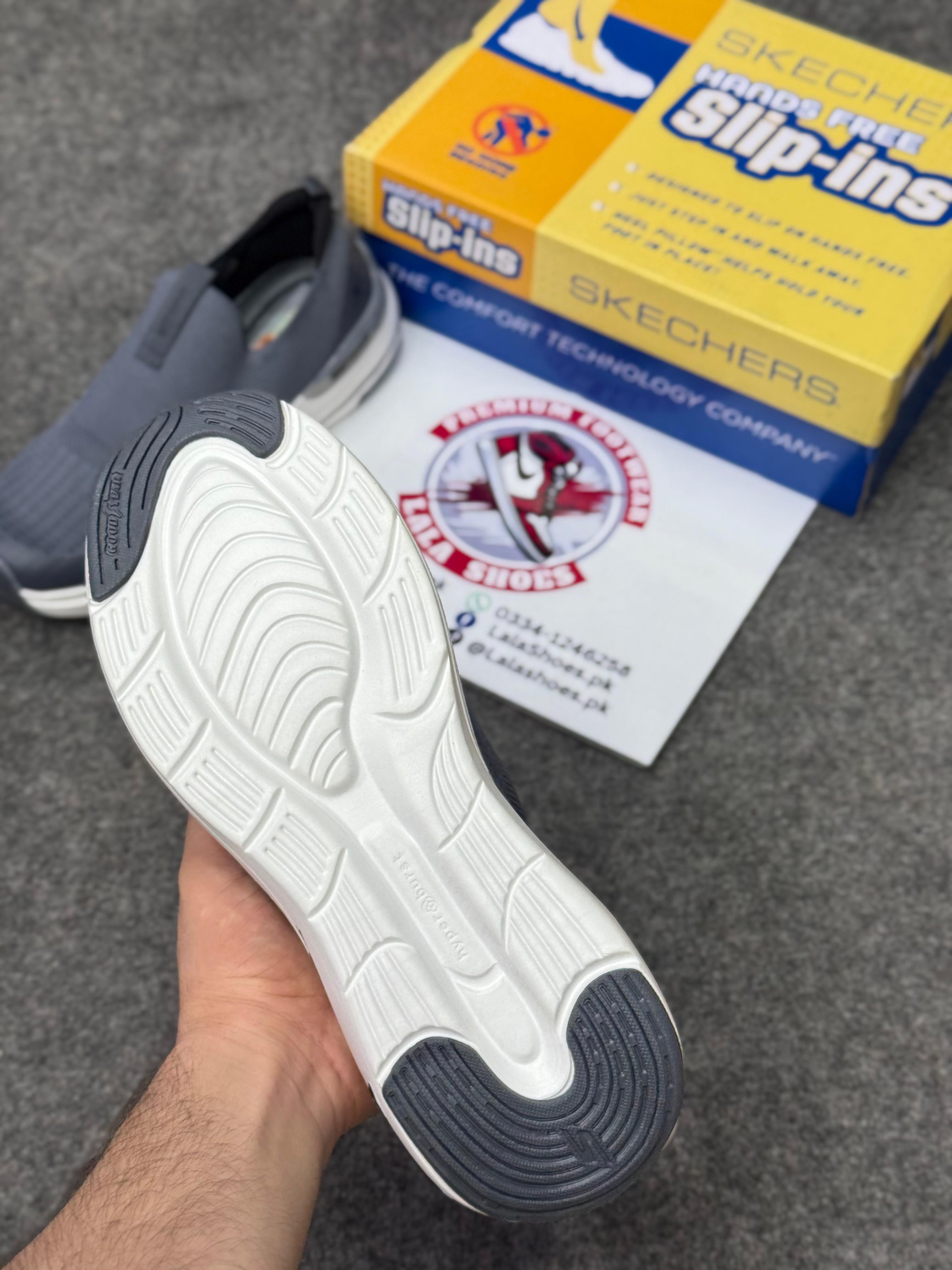 Skechers Slip-ins: Max Cushioning Hyper Burst 84579 grey white, Air-Cooled Memory Foam
