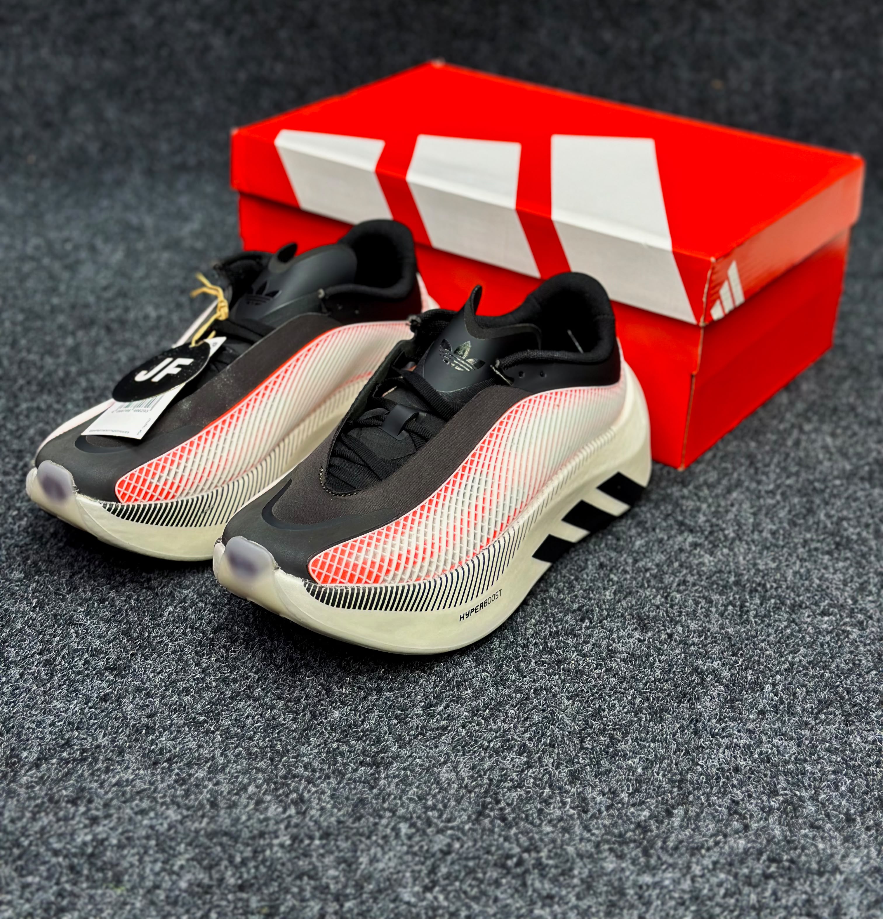 adidas Hyperboost Edge Running Shoes.....White / Solar Red / Black