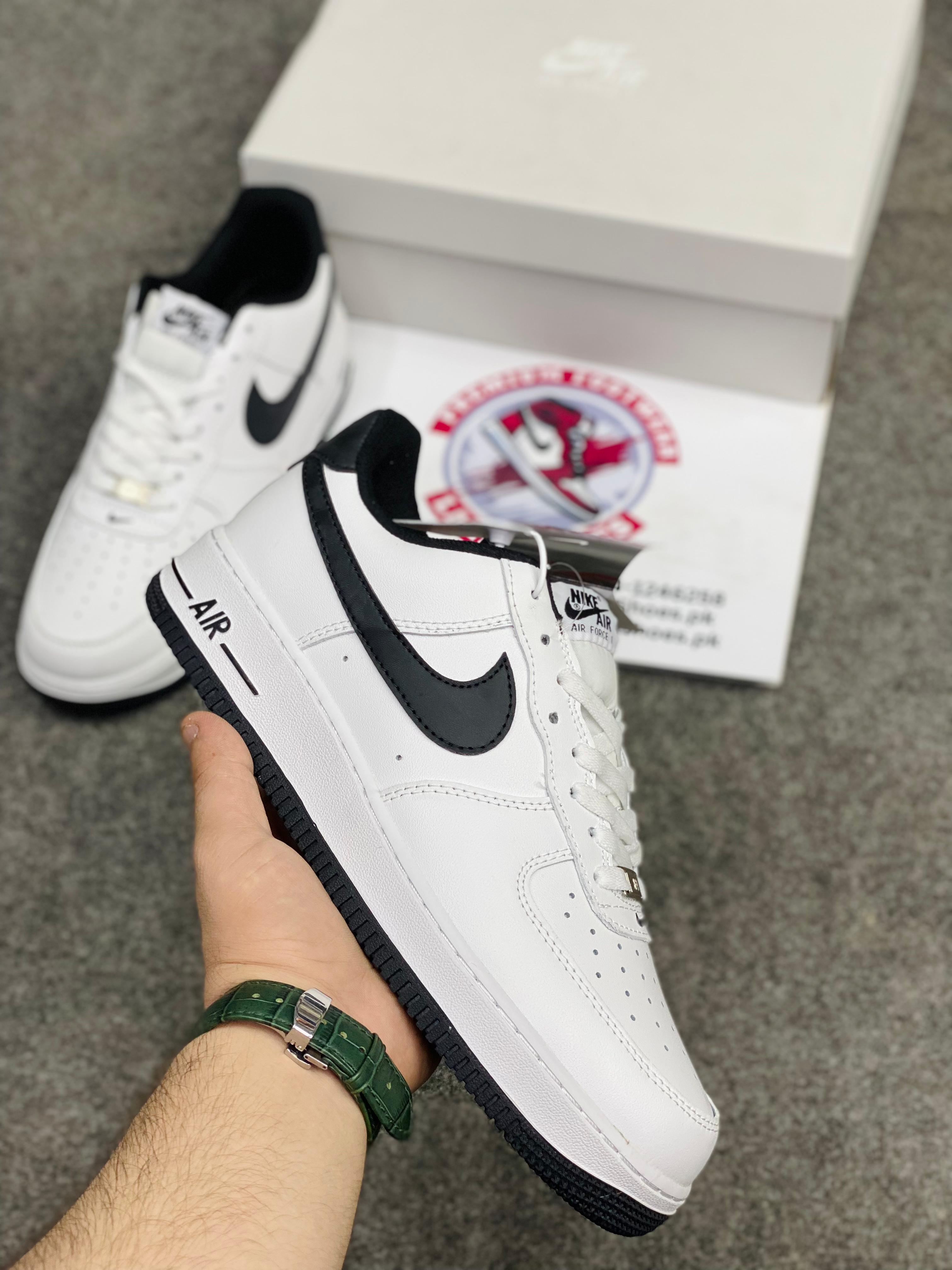 "Nike" Air Force White with Black Sole