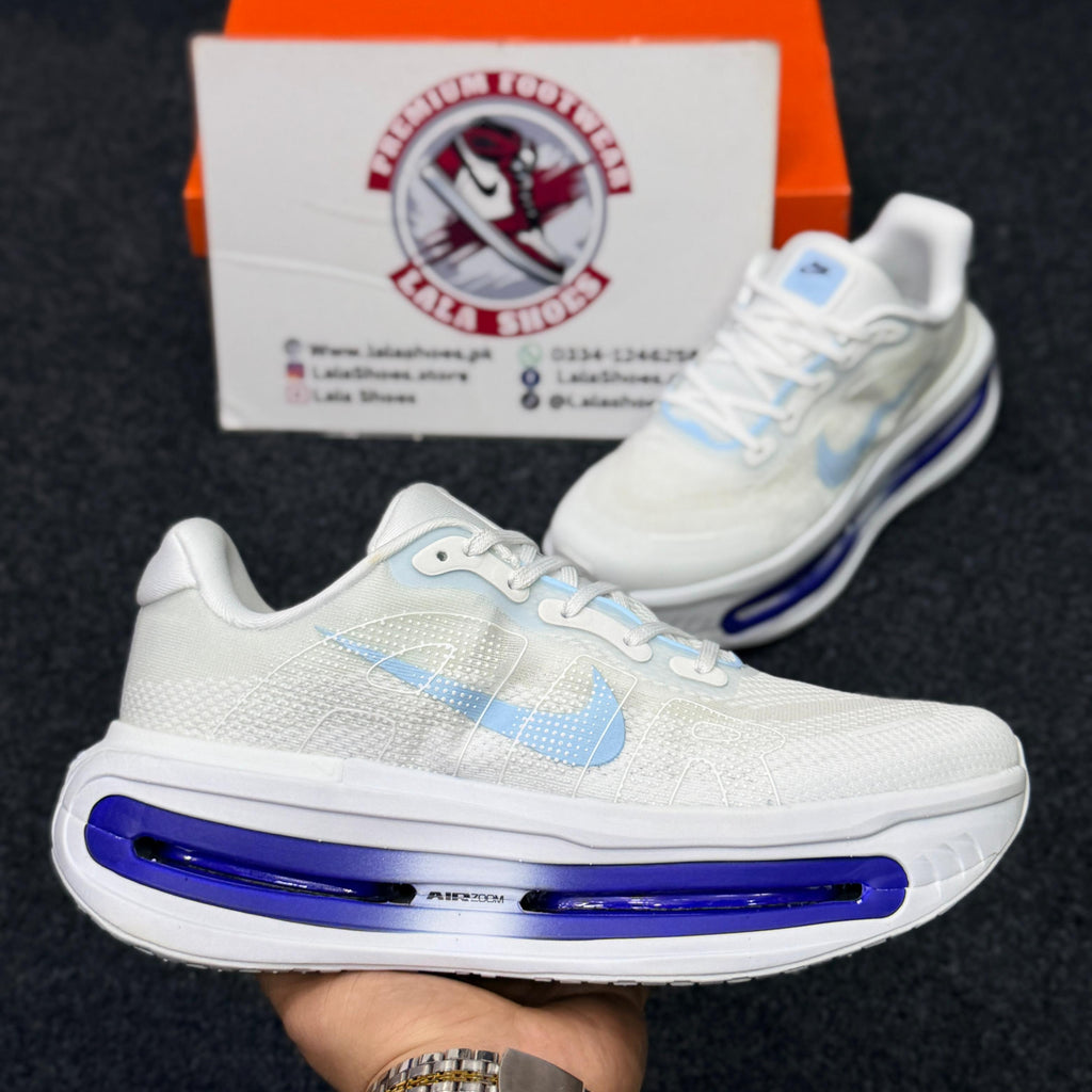 Nike Air Zoom Cushion Running Shoes – White Blue Neon