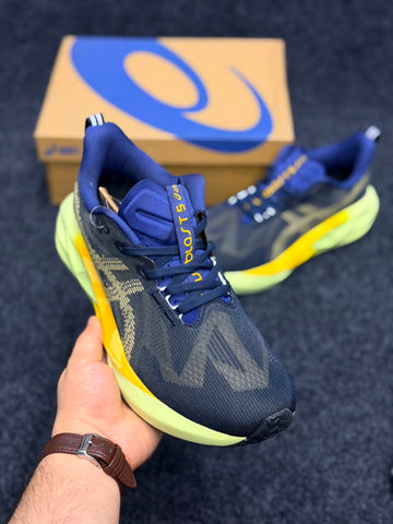 ASICS NOVABLAST 5 – Navy Blue / Neon Yellow