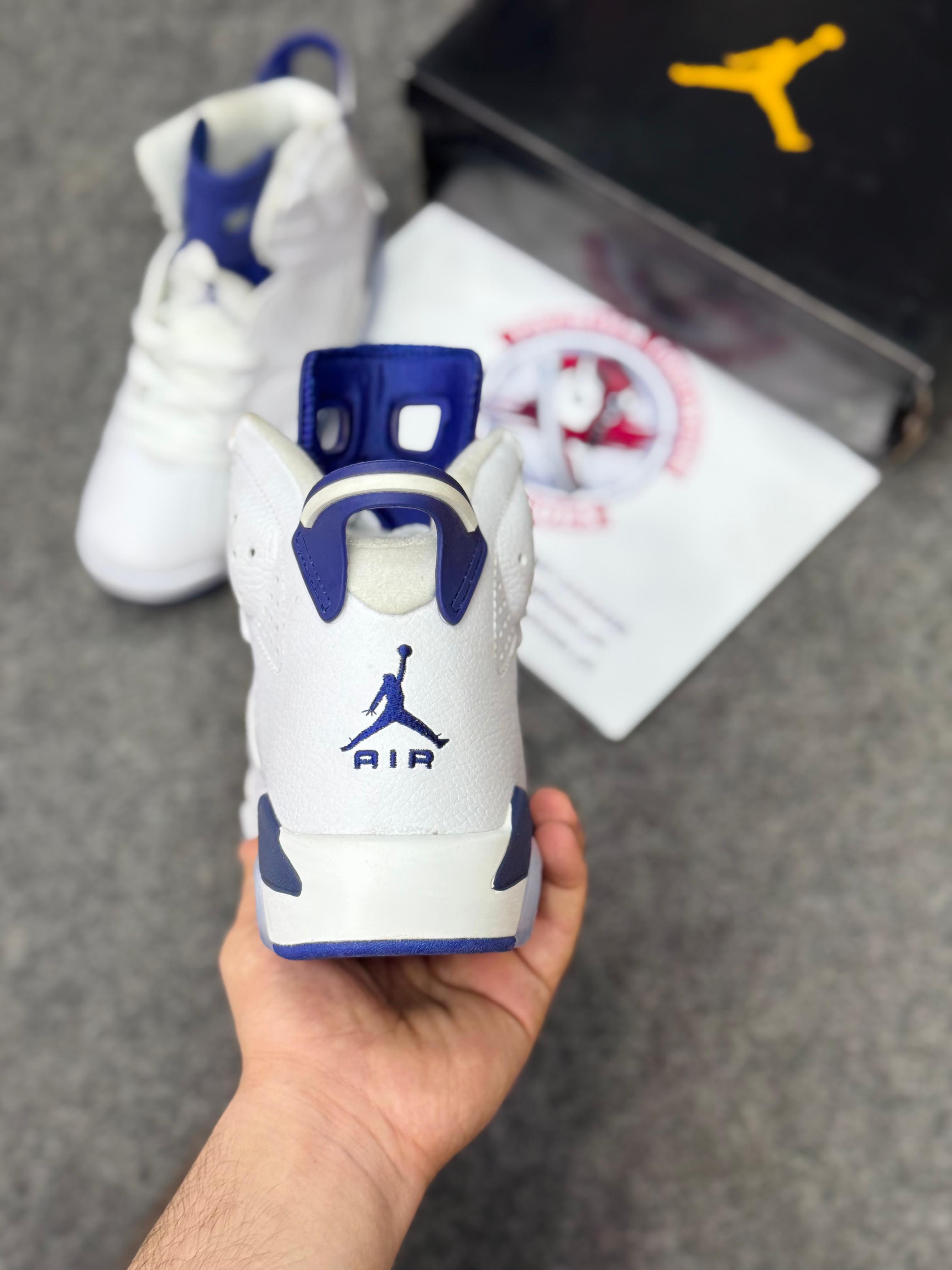 Air Jordan 6 white navy blue