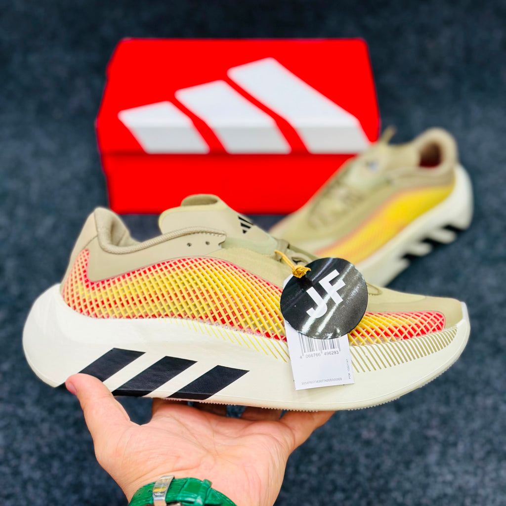 adidas Hyperboost Edge Running Shoes.   Cream / Solar Yellow / Black