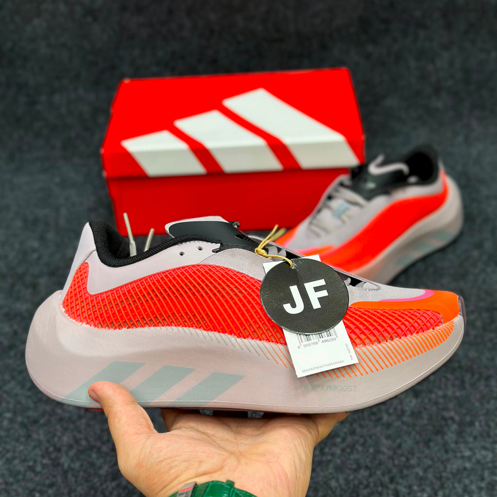 adidas Hyperboost Edge Running Shoes....Grey / Solar Red / Off White