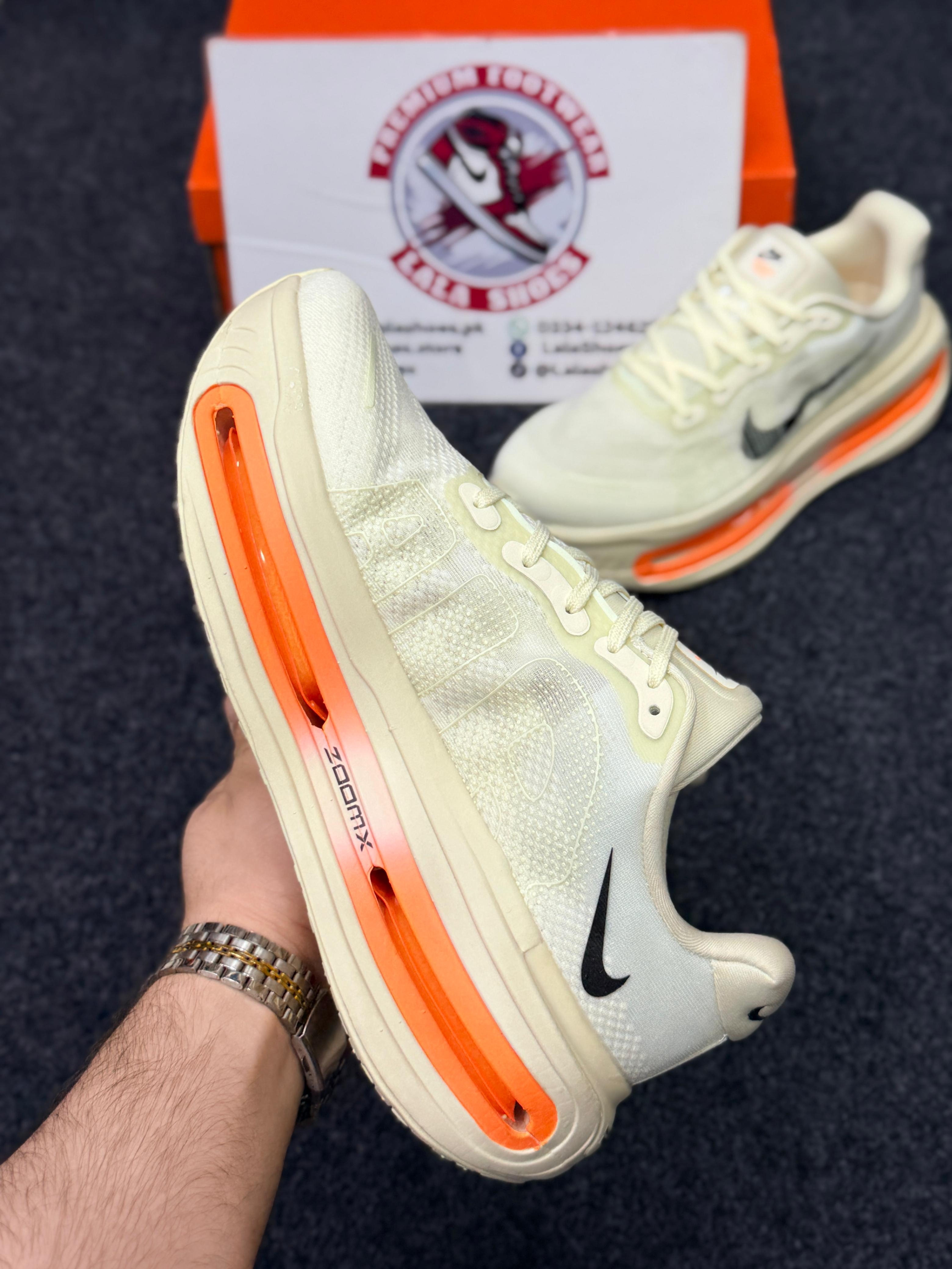 Nike Air Zoom Cushion Running Shoes – Cream Orange  Neon