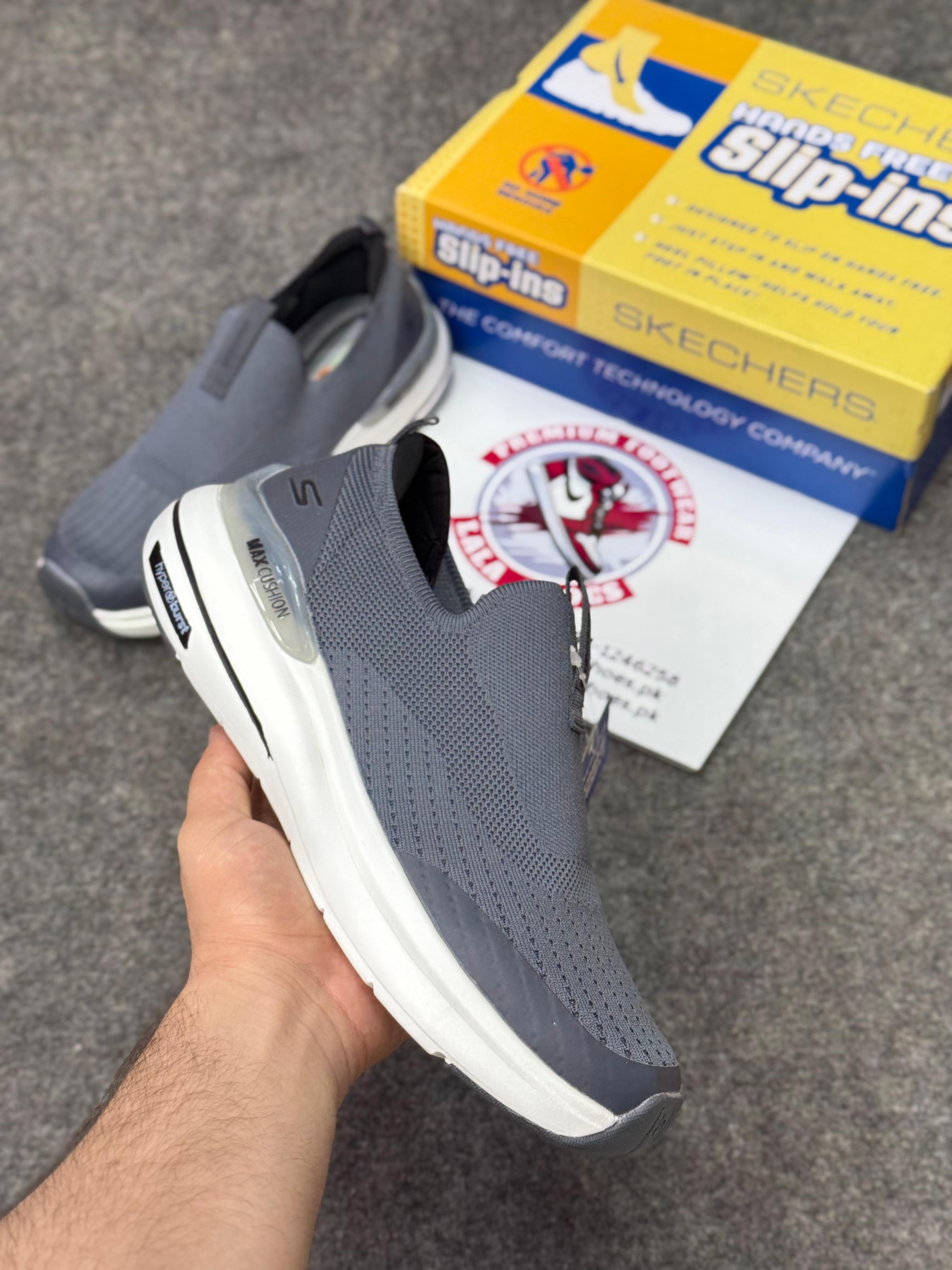 Skechers Slip-ins: Max Cushioning Hyper Burst 84579 grey white, Air-Cooled Memory Foam