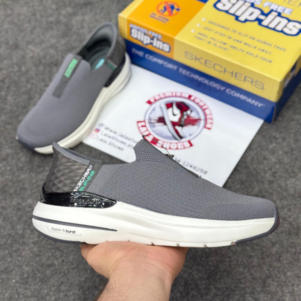 Skechers Slip-ins: Max Cushioning Hyper Burst Grey white, Air-Cooled Memory Foam