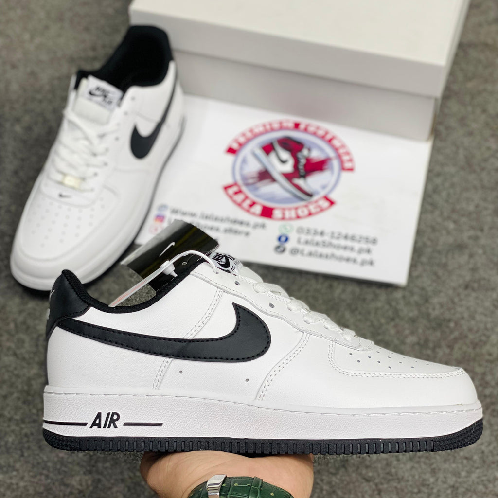 "Nike" Air Force White with Black Sole