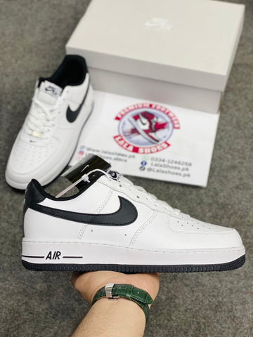 "Nike" Air Force White with Black Sole