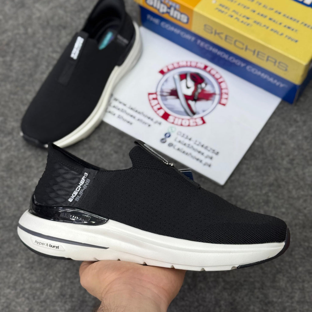 Skechers Slip-ins: Max Cushioning Hyper Burst Black white, Air-Cooled Memory Foam