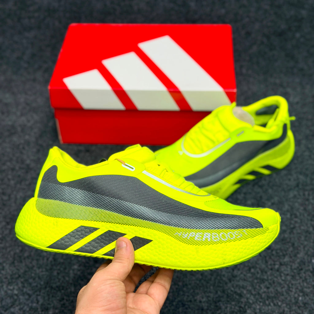 HYPERBOOST EDGE Running Shoes..Color: Neon Yellow / Grey (Volt Yellow)